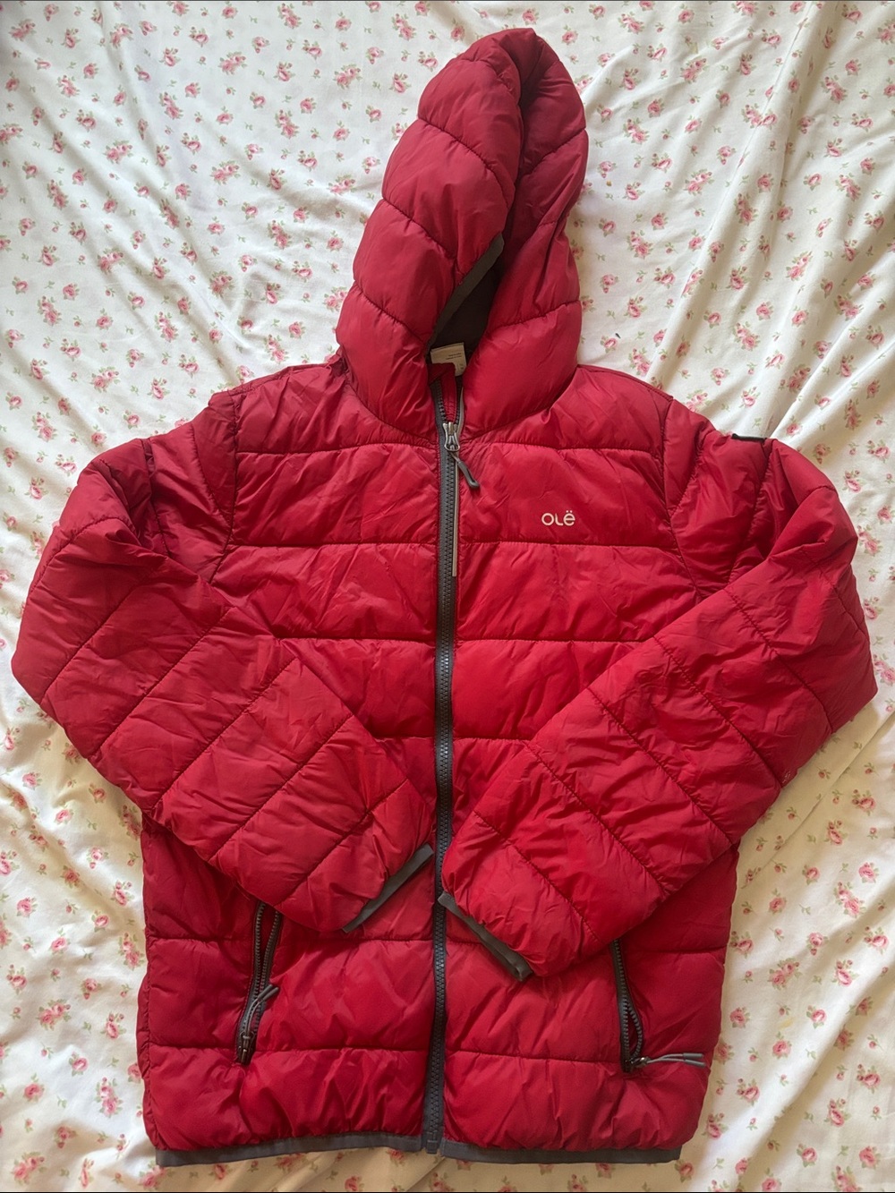 Lole Kids Hooded Puffer Jacket in Red